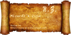 Mizerák Zita névjegykártya